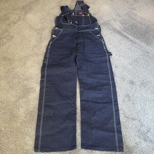 Dickies Bib Overalls-UNISEX, Blue Dark Wash, never worn/washed. NWOT. Size 30x32